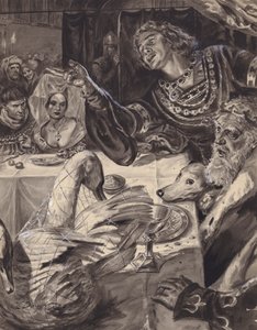 Mladý princ z Walesu přísahá, že bude bojovat proti Skotům (kvaš na papíře) od C.L. Doughty