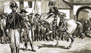 Když britská vojska vtrhla do St. Domingue, jednotky vedené Toussaintem Louverturem se bránily. od C.L. Doughty