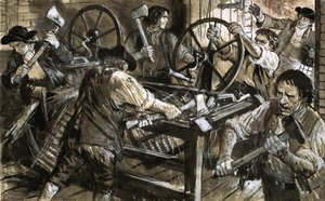 Dělníci si vybíjejí zlost na strojích od C.L. Doughty