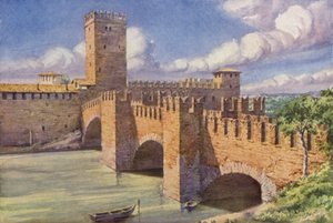 Hrad Vecchio, Verona (barevné lito)