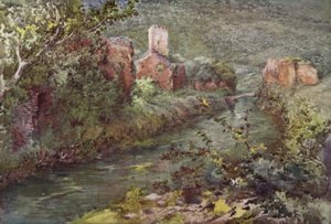 Hrad Ninfa (barevné lito)