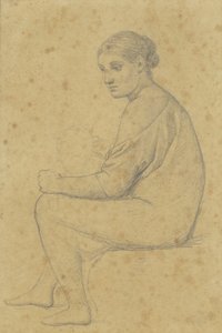 Sedící žena, o jejíž koleno se opírá dítě. od Christoffer Wilhelm Eckersberg
