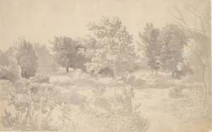 Ohrada se stromy od Christoffer Wilhelm Eckersberg