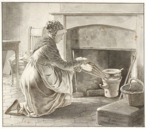 Jídlo je připraveno. Eckersbergova hostitelka v Paříži (?) od Christoffer Wilhelm Eckersberg