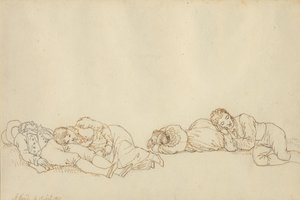 Čtyři spící Pařížané od Christoffer Wilhelm Eckersberg
