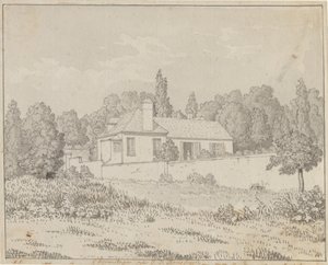 Dům Jeana Jacquese Rousseaua v palácové zahradě v Ermenonville od Christoffer Wilhelm Eckersberg