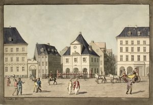 Kongens Nytorv s hlavní stráží od Christoffer Wilhelm Eckersberg