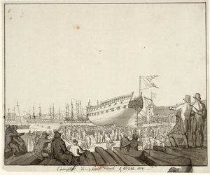 Loď Prins Christian Frederik najela na mělčinu od Christoffer Wilhelm Eckersberg