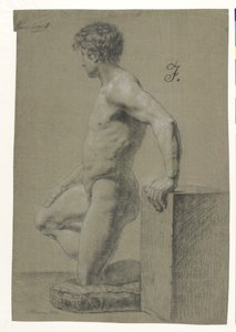 Mužský klečící model, profil vlevo od Christoffer Wilhelm Eckersberg