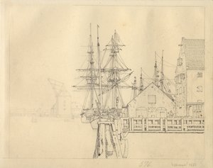 Lot z jedné z loděnic v Christianshavn, Mastekran v pozadí. od Christoffer Wilhelm Eckersberg