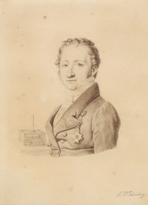 Portrét norského fyzika Christoffera Hansteena. Busta image en face tv. od Christoffer Wilhelm Eckersberg