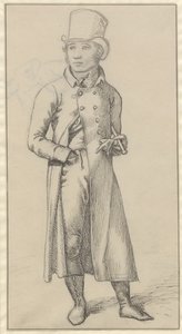 Portrét stojícího muže s holí pod levou paží od Christoffer Wilhelm Eckersberg