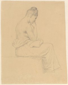 Sedící modelka při pohledu zezadu. od Christoffer Wilhelm Eckersberg