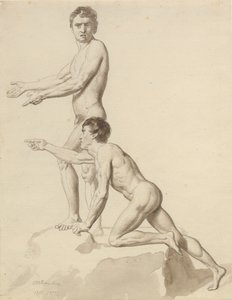 Dva Izraelité na bloku skály od Christoffer Wilhelm Eckersberg
