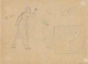 Návrh příběhu padlé dívky, list 1 od Christoffer Wilhelm Eckersberg