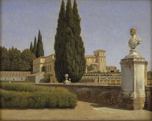 Pohled na zahrady Villa Albani. Řím od Christoffer Wilhelm Eckersberg