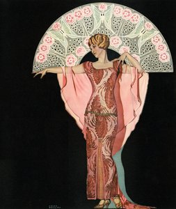 Kráska ve stylu Art Deco s ventilátorem od Colese Phillipse od C. Coles Phillips