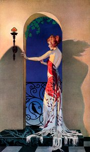 Módní žena 20. let ve Španělsku, kolem roku 1925 (sítotisk) od C. Coles Phillips