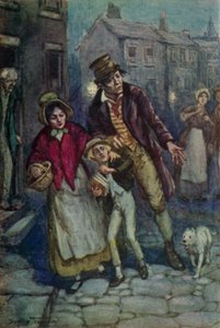Ilustrace pro Oliver Twist od Charlese Dickense (barevné lito)