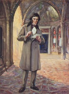 John Ruskin v Benátkách (barevné lito) od C. Dudley Tennant