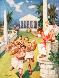 Závod na památku velkého řeckého vítězství (barva litho) od C. Dudley Tennant