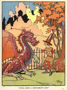 Muž předpovídající budoucnost draka (barva litho) od C. E. B. Bernard