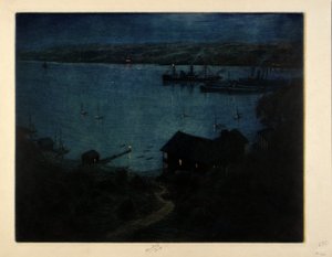 Měsíční světlo - řeka Hudson