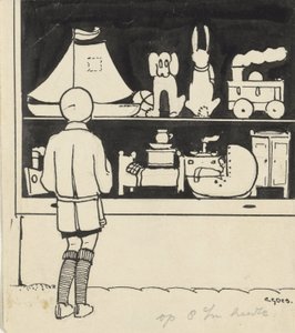 Dick se dívá na okno hračkářství od C. Goes (signed by artist)