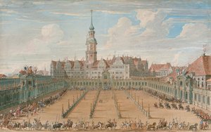 Přehlídka závodů dámských prstenů 6. června 1709 v Drážďanech, 1710 od C. H. Fritzsche
