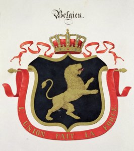 Znaky belgické královské rodiny ze sbírky akvarelů vydaných v Německu, asi 1830-33. od C. Hildebrandt
