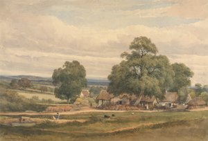 Emery Down poblíž Lyndhurst, New Forest, Hants (akvarel a grafit na papíře)