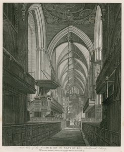 Západní pohled na sbor kostela svatého Spasitele, Southwark, Surrey