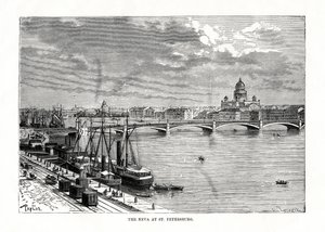 Řeka Něva, Petrohrad, 1879