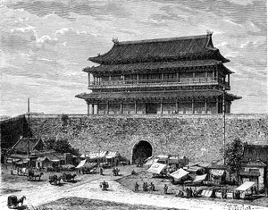 Brána Tchien-an-men, Peking, Čína, 19. století