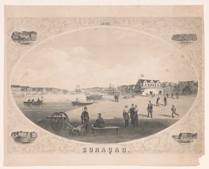 Pohled na přístav na Curaçao Curacao (název na objektu) od C. Parsons