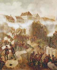 Dobytí pevnosti Buda maďarskými povstalci 21. května 1849 od C. Wemik