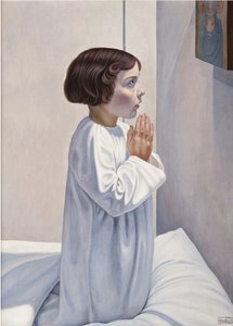 Modlitba (la priere) par Cagnaccio di San Pietro (1897-1946). Olej na dřevě, rozměr: 80x60