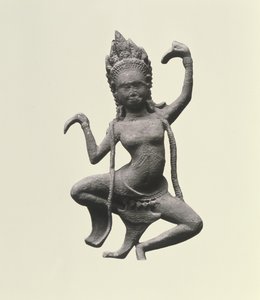 Tančící Apsaras, detail z vlysu, konec 12. - začátek 13. století (kámen) (detail s 155540)