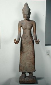 Socha bohyně, Lakshmi, z Preah Ko, Bayon Style