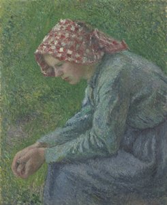 Sedící rolnice, 1885 od Camille Jacob Pissarro