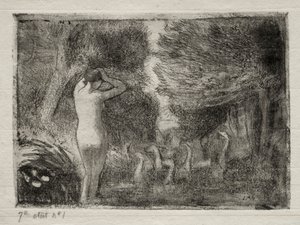 Lapač a husy, 1895. od Camille Jacob Pissarro