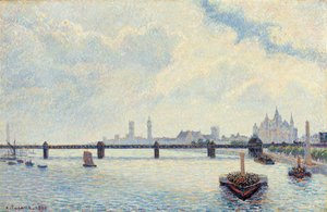 Charing Cross Bridge, Londýn, 1890 od Camille Jacob Pissarro