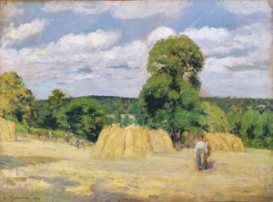 Sklizeň v Montfoucault, 1876 od Camille Jacob Pissarro