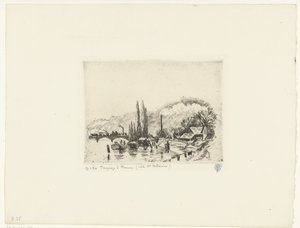 Krajina poblíž Rouen Paysage à Rouen (Côte ste Catherine) (název na objektu) od Camille Jacob Pissarro