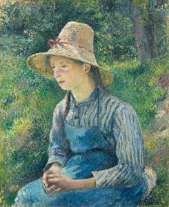 Selka se slaměným kloboukem, 1881 od Camille Jacob Pissarro