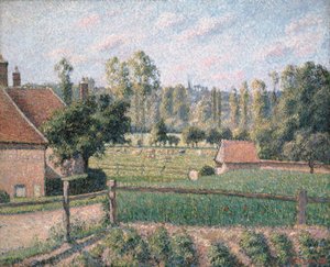 Prairie v Eragny, 1889 od Camille Jacob Pissarro