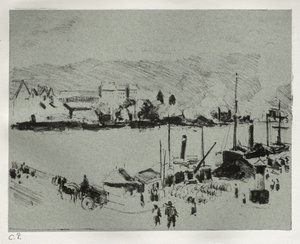 Quai Boieldieu v Rouen, c. 1896. od Camille Jacob Pissarro