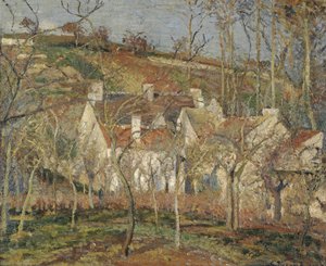 Červené střechy, roh vesnice, zima, 1877 od Camille Jacob Pissarro