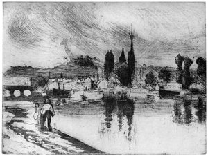 Rouen, Cours la Reine, c1850-1900 1924 od Camille Jacob Pissarro