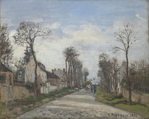 Cesta do Versailles, Louveciennes, 1870 od Camille Jacob Pissarro